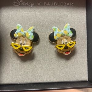 Disney Minnie Mouse Earrings with Blue and Yellow Accents